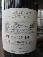 [Fr] Chateau SAINT JEAN PLAN DE DIEU Cotes du Rhone Villages  2013 – Pause le Beaubourg, Paris {18 €} (14.03.15)