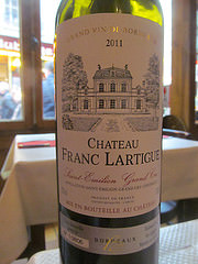 [Fr] Chateau FRANC LARTIGUE Saint Emilion Grand Cru 2011 – La Grange Saint Michel, Paris {36 €} (15.03.15)