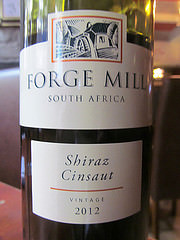 [S.A.] FORGE MILL Shiraz Cinsualt 2012 – English Lounge, Manchester {£15.95} (01.09.14)