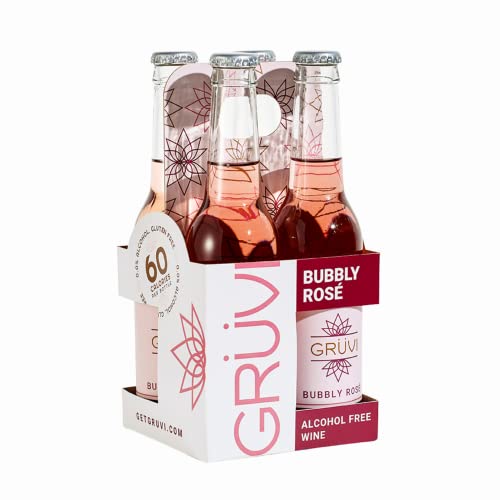 Gruvi Non-Alcoholic Wine, Bubbly Rosé, Absolutely No Alcohol (0.00{242cb032958b6afdab6dfce0d3fbcd4d1271af951227e9e918022bc1c5f4275c}), Award Winning, Gluten Free, Sulfite Free, Vegan, 9.3 fl oz, Pack of 8