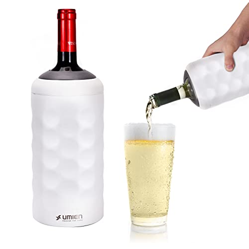 Wine Chiller – Premium Wine Bottle Chiller Double Walled, Vacuum Insulated Wine Cooler for Most 750mL Champagne and Wine Bottles – Iceless Wine Chiller with Up To 6 Hours Cold Temperature Retention