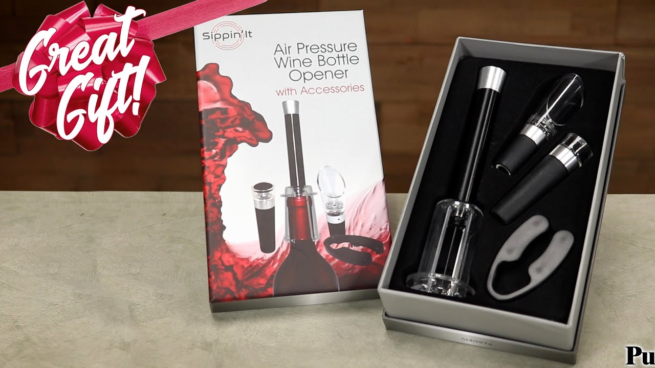 Sippin' It Air Pressure Wine Bottle Opener Gift Set